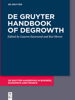 cover image of De Gruyter Handbook of Degrowth